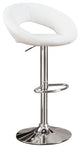 Benzara BM166614 Faux Leather Seat Metal Base Bar Stool White & Silver, Set of 2
