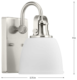 Preston Collection One-Light Brushed Nickel Coastal Bath and Vanity Light