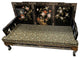 Asian Black Lacquer Dragon Leg Sofa With Silk Cushion