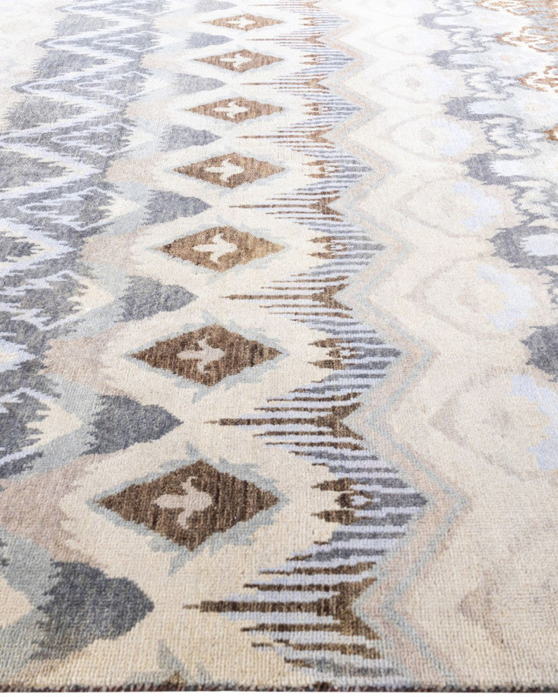 Ikat One-of-a-Kind Handmade Area Rug Beige, 8' 0" x 9' 10"