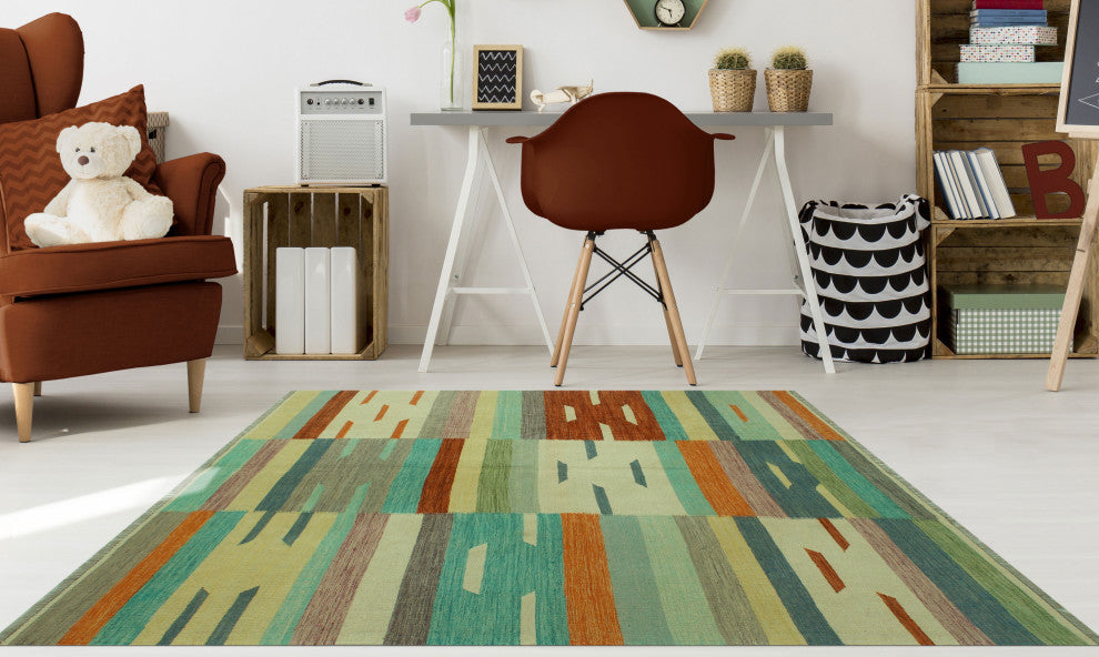 Winchester Kilim Nazgul Ivory/Rust Rug, 5'2x6'8