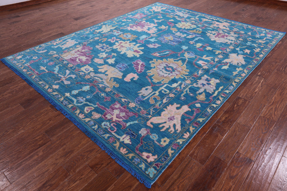 8' 0" X 10' 2" Turkish Oushak Hand Knotted Wool Rug - Q15854