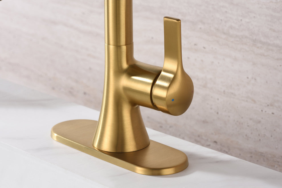 Ultra Faucets UF3800X Single Handle Bathroom Faucet, Brushed Gold