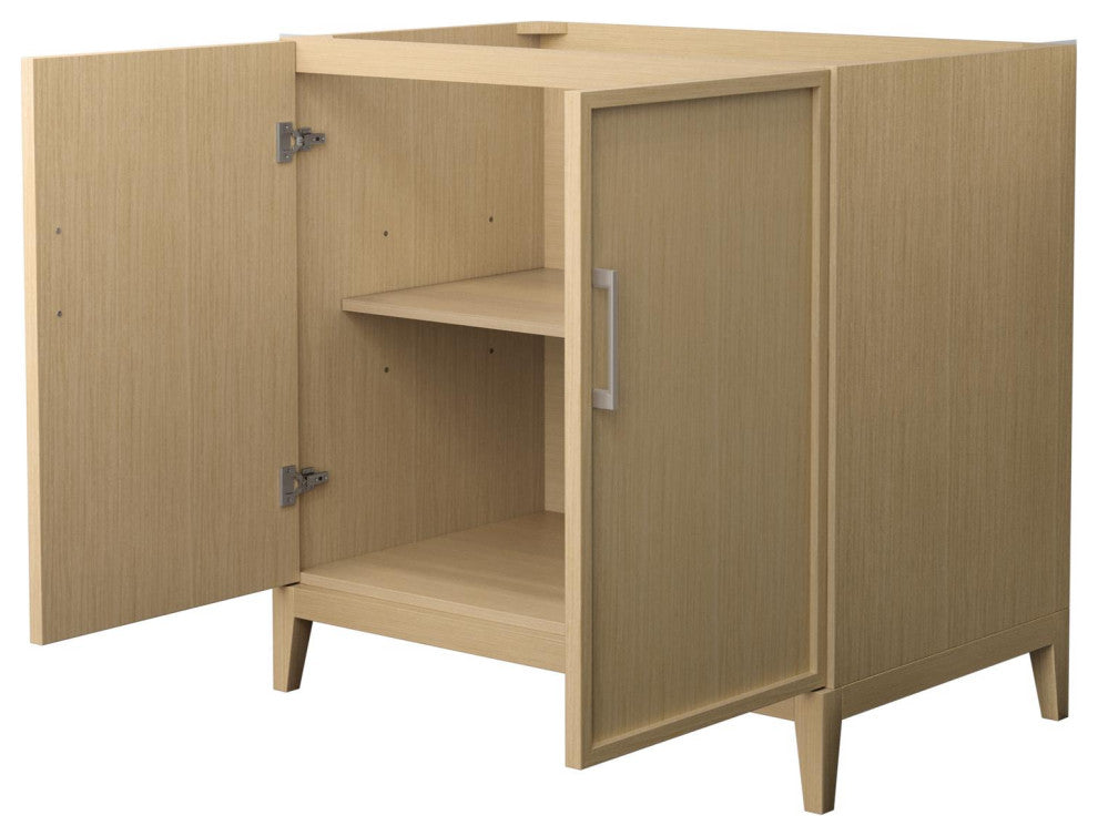 Elan 36" Single Vanity, White Oak, No Top, No Sink, Nickel Trim