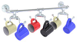 Pipeline Collection Wall Mounted 6 Coffee Mug Rack, Antique Bronze