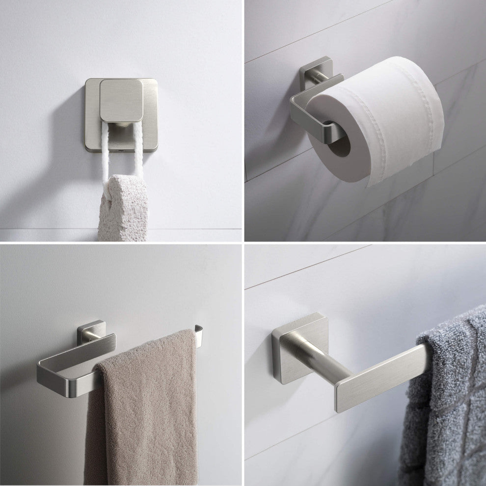 Blaze 4 Piece Bathroom Hardware Set, Brushed Nickel
