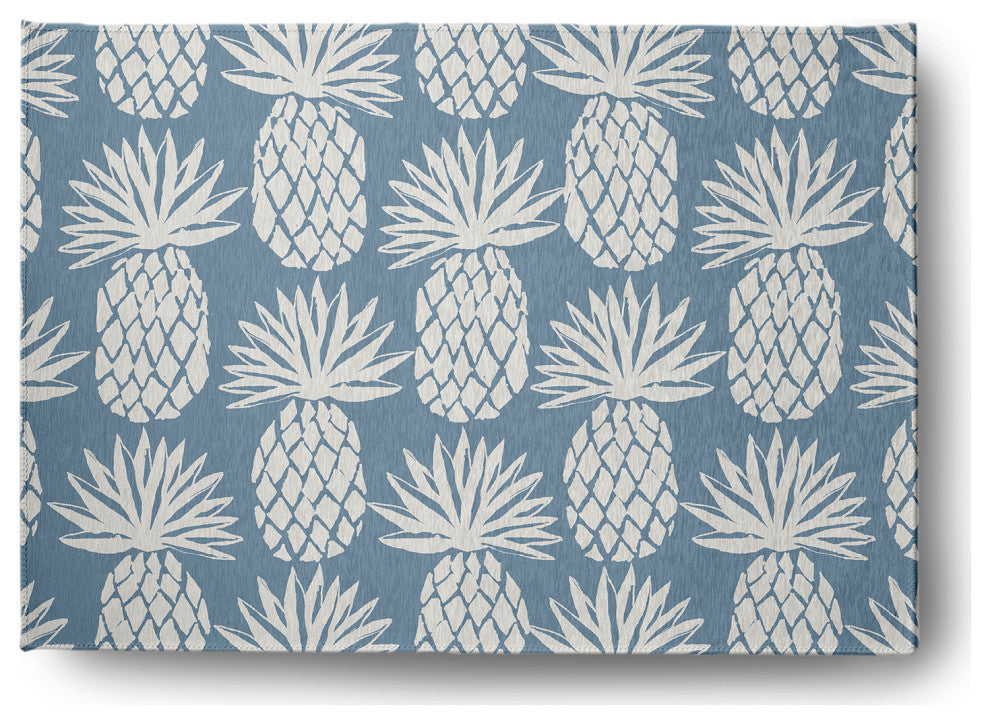 5' x 7' Pineapple Pattern Indoor/Outdoor Rug, Dusty Smoke