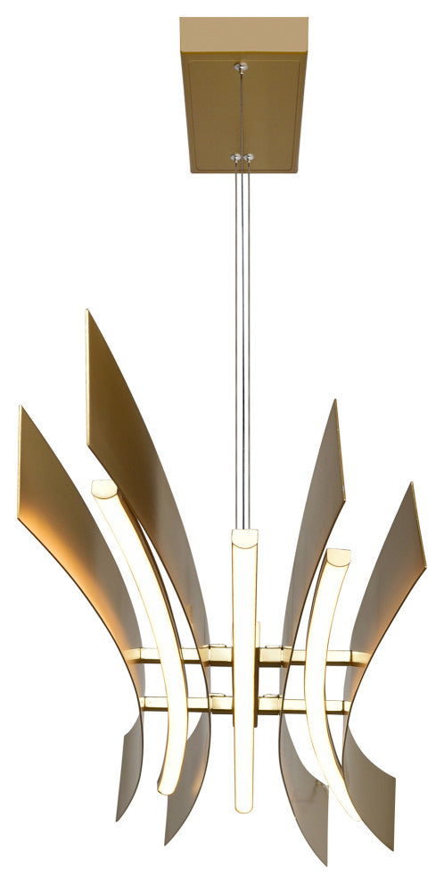 Candora Integrated LED Chandelier, Brass, 50 Inches