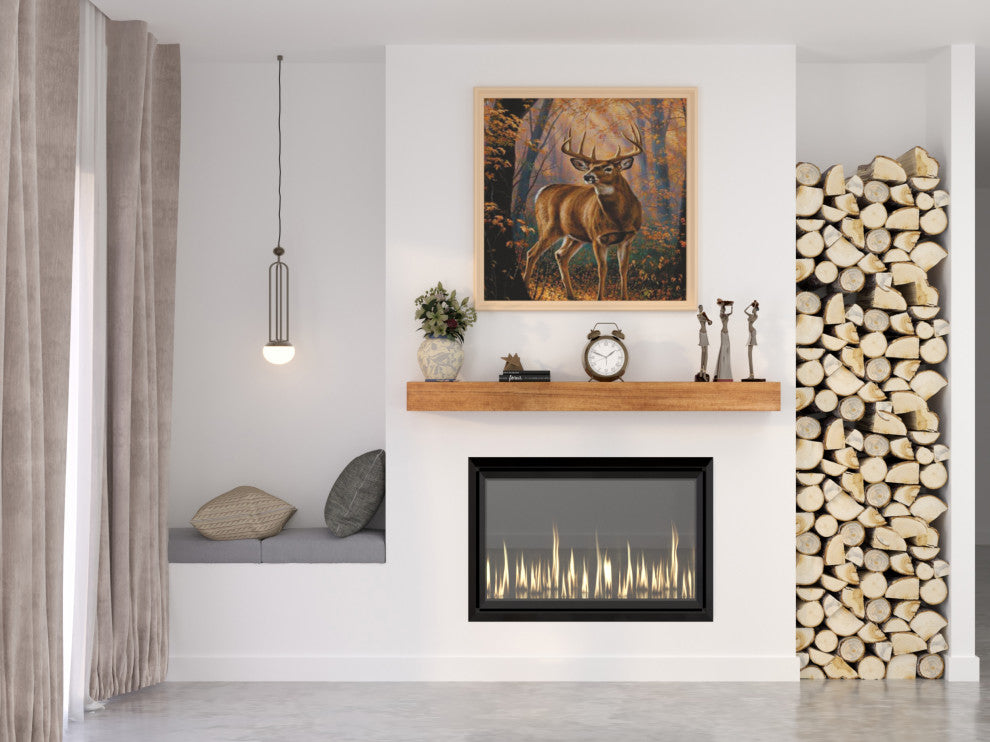 Modern Farmhouse Fireplace Mantels, Aged Oak, 60" L X 5.5" H X 6.25" D