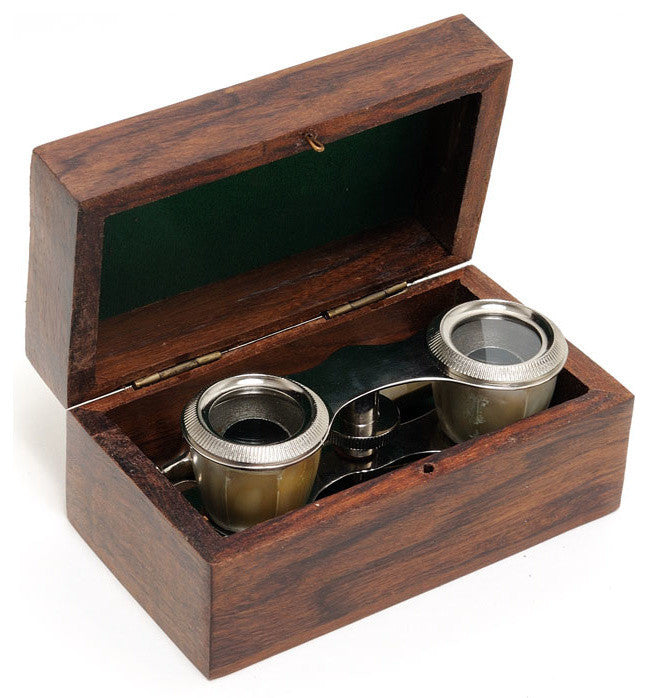Opera Glasses W Mop In Wood Box