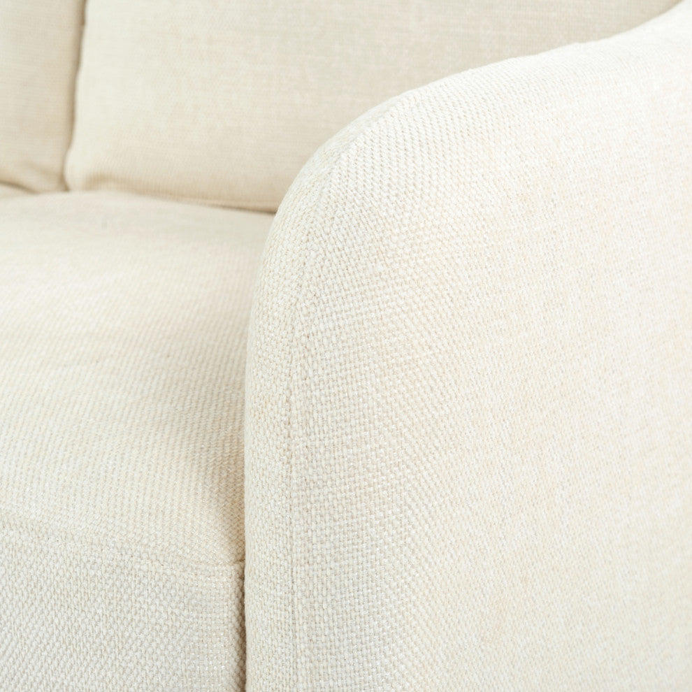Safavieh Couture Edalynn Modern 3 Seater Sofa, Creme