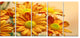 Yellow Flowers in the Garden, Floral Canvas Art Print, 60"x28", 5 Panels