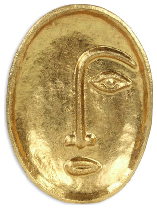 Roven Cara Golden Cast Iron Abstract Face Dish