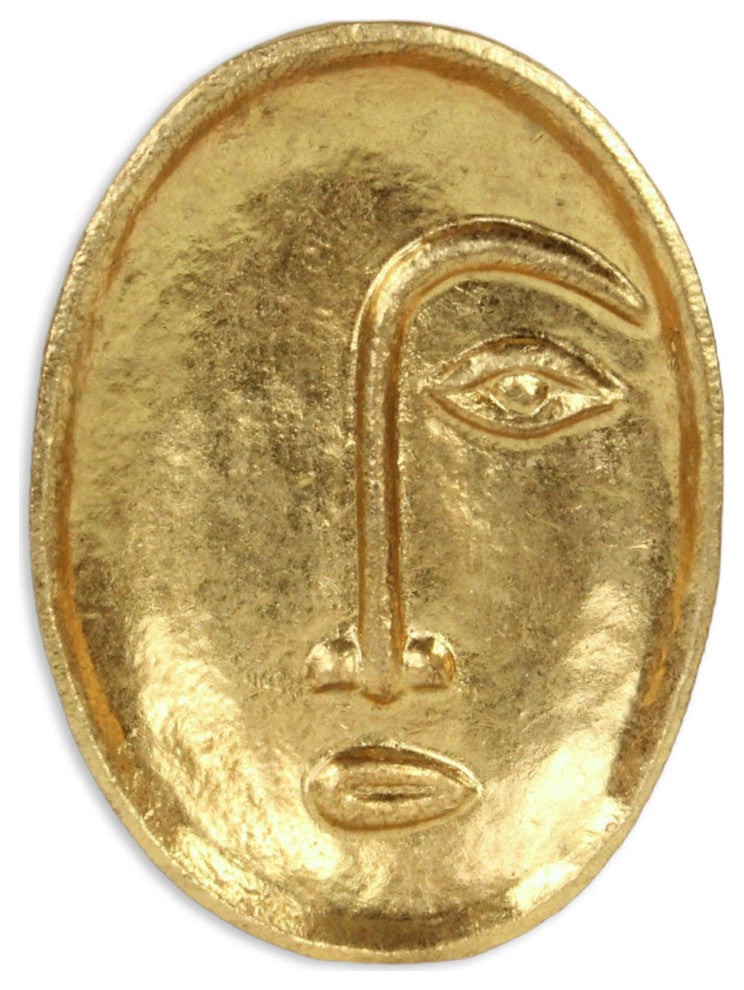 Roven Cara Golden Cast Iron Abstract Face Dish
