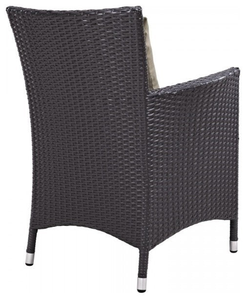 Modway Convene 4 Piece Outdoor Patio Dining Set, Espresso Mocha