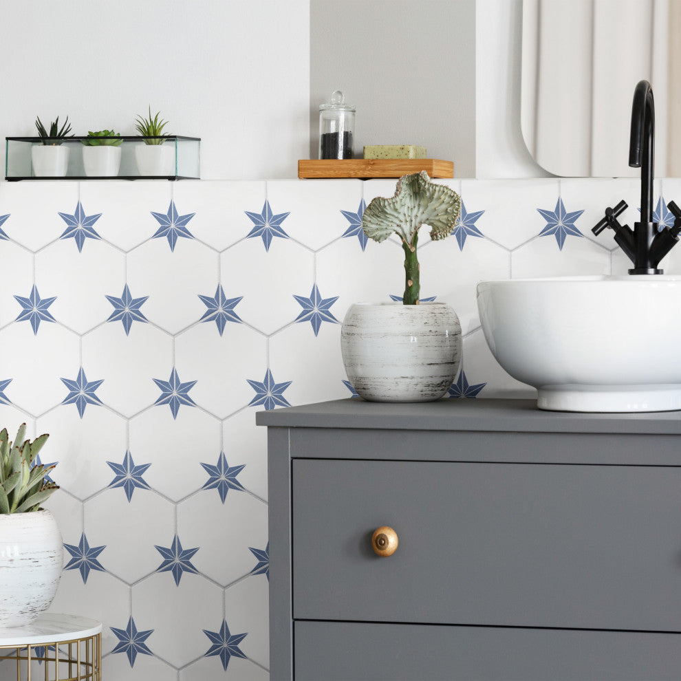 Stella Hex Porcelain Floor and Wall Tile Sample