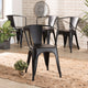 Lianne Industrial 4-Piece Dining Chairs, Black