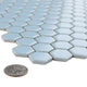 Metro Hex Matte Porcelain Mosaic Floor and Wall Tile, Blue
