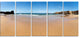"Calm Sandy Coastline Panorama" Oversized Beach Wall Art, 5 Panels, 60"x28"
