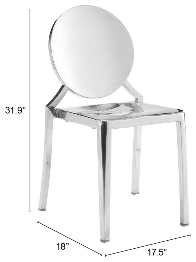 Eclipse Dining Chair, Set of 2 Stainless Steel