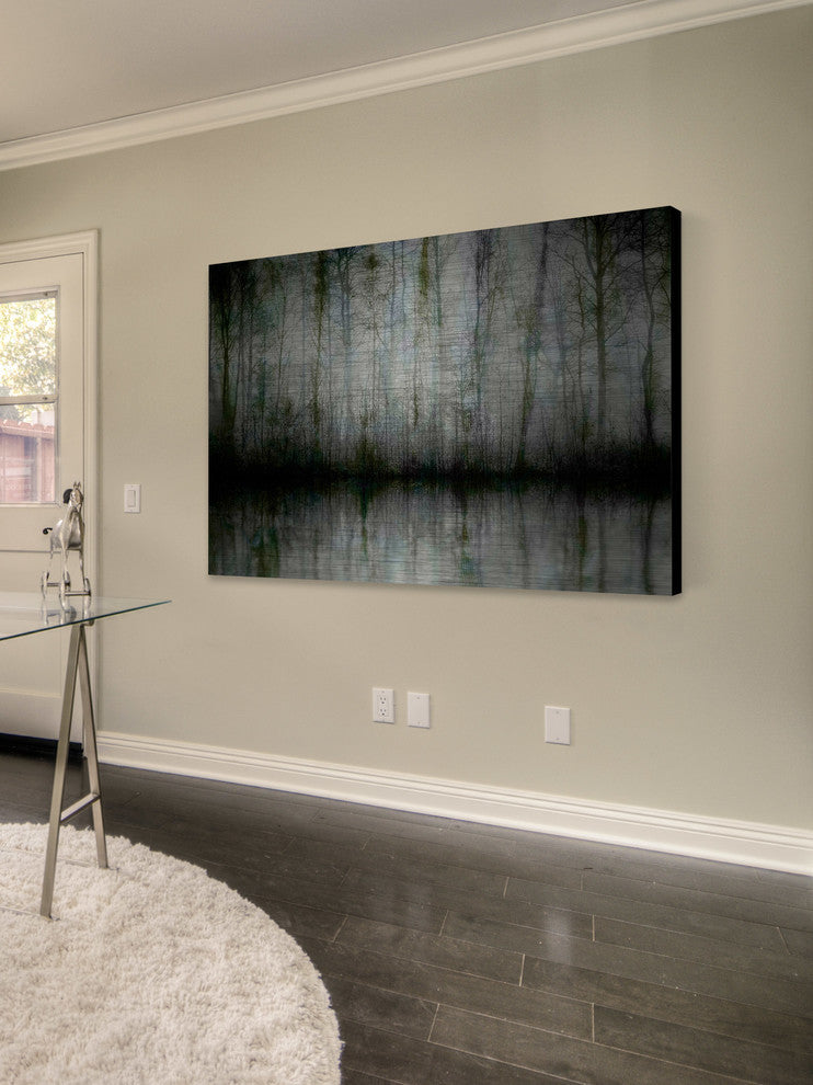 "Wispy Trees" UV Ink Print on Brushed  Aluminum, 36"x24"