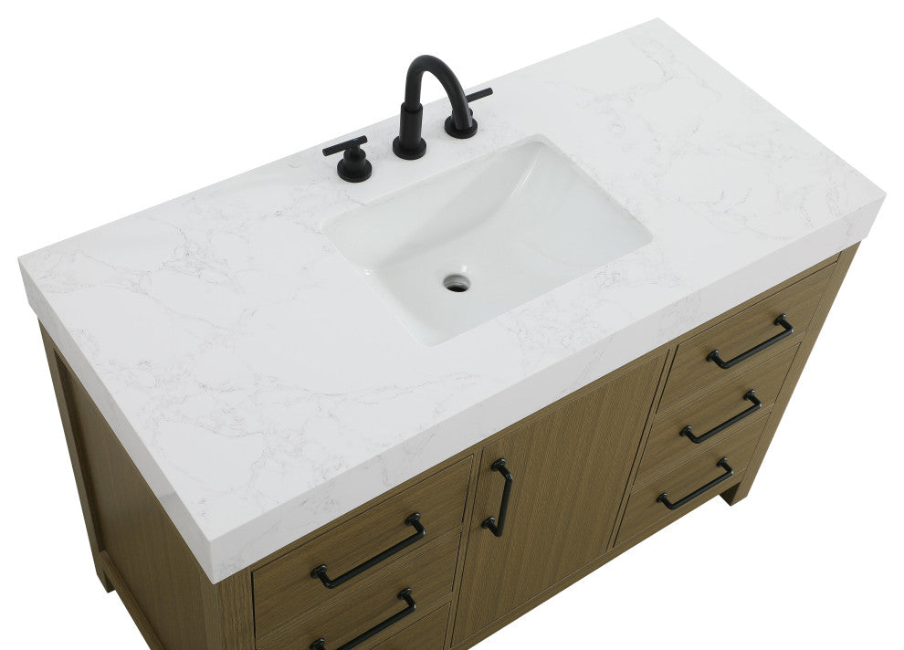 Home Living 48" Single Bathroom Vanity, Chestnut Brown