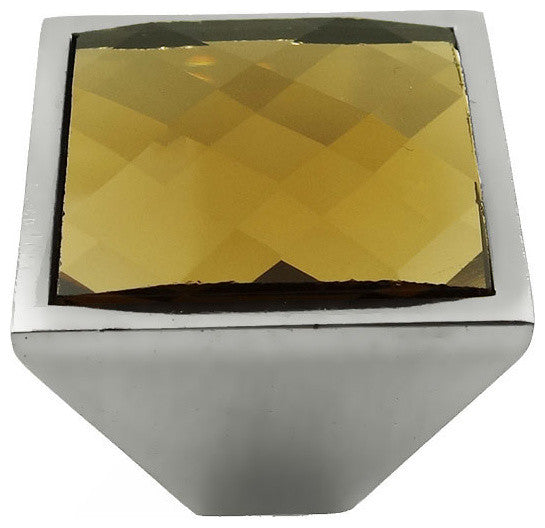 MultiFaceted Champagne Gold Brushed Nickel Square Frustum Knob