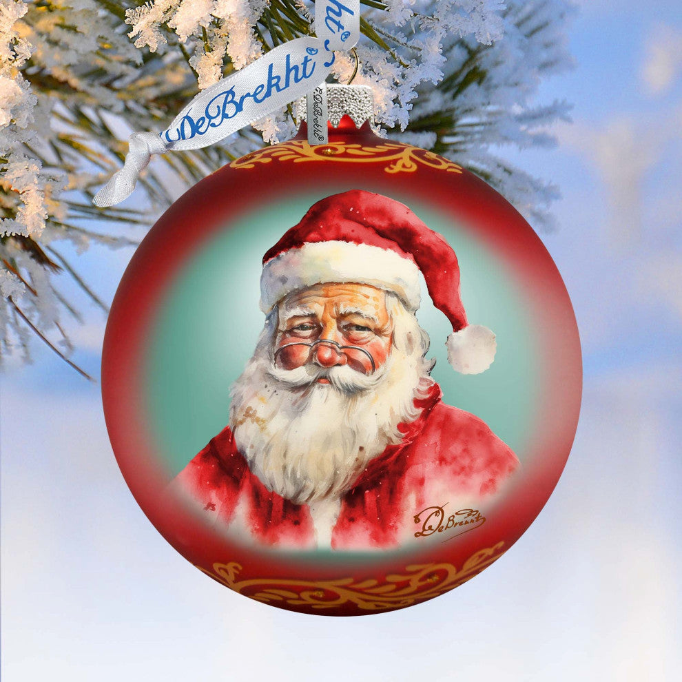 Captivating Smile of Santa Ball Glass Ornament Christmas Decor