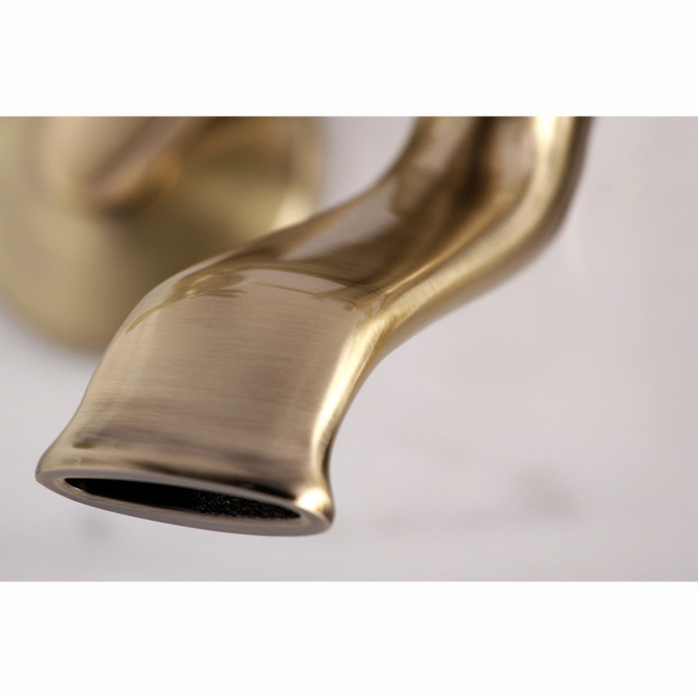Kingston Brass 6" Adjustable Wall Mount Clawfoot Tub Faucet, Antique Brass