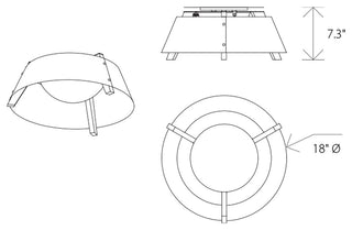 Casia 18" Flush Mount, White Washed Oak, Gloss White, 3500k Led