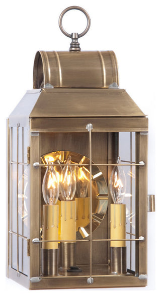 Martha's Wall Lantern, Antiqued Solid Brass