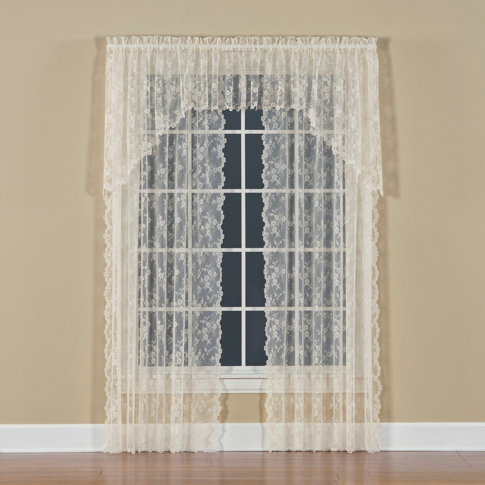 Saturday Knight Petite Fleur 78X30 Swag Valance in Ivory