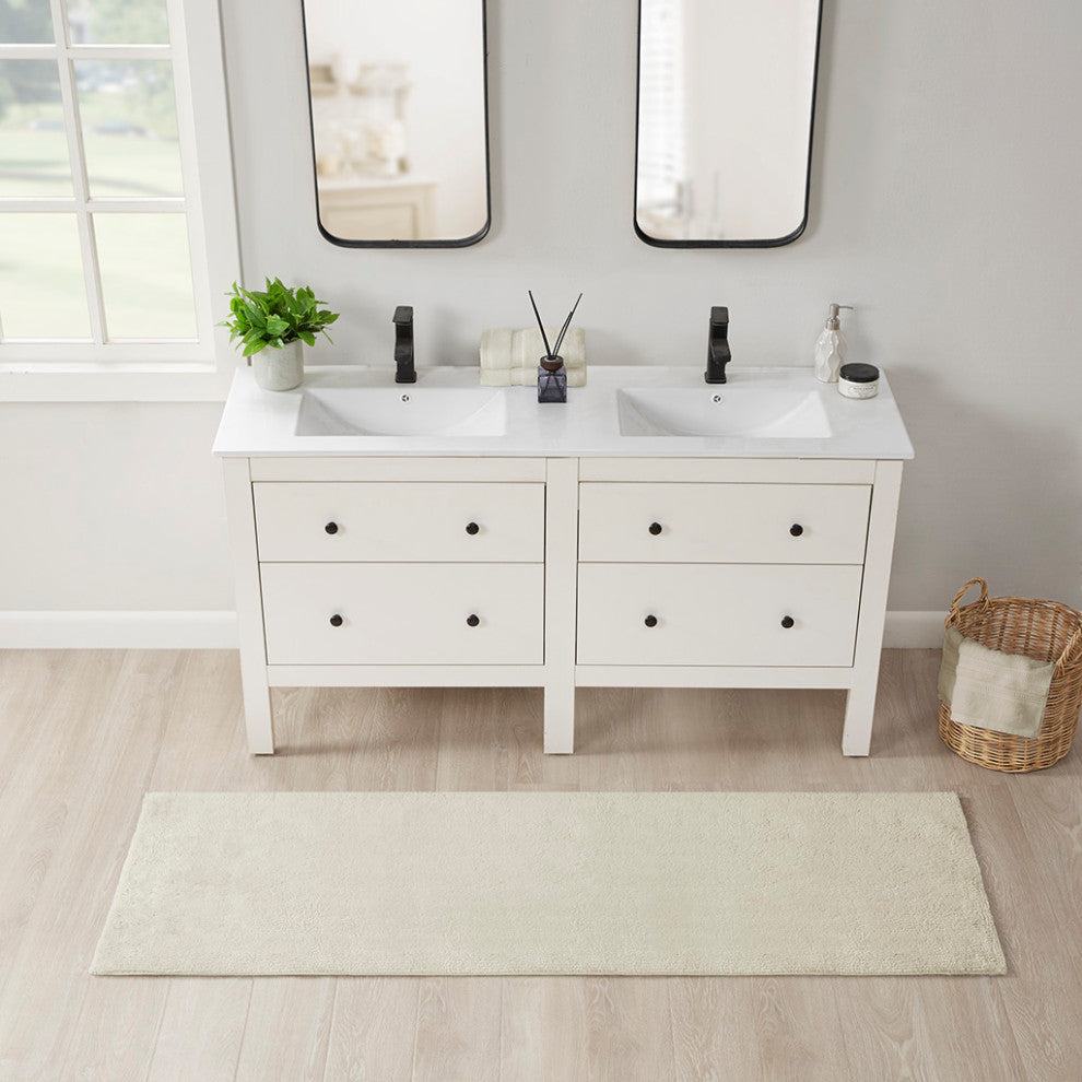 Beautyrest Plume Luxury Feather Touch Reversible Bath Rug, Ivory
