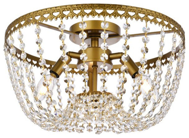Kaine 16" Flush Mount, Brass