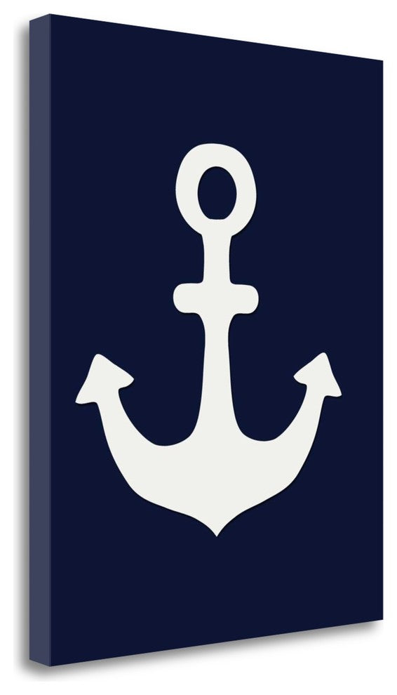 "White Anchor On Blue" By Tara Moss, Giclee Print on Gallery Wrap Canvas