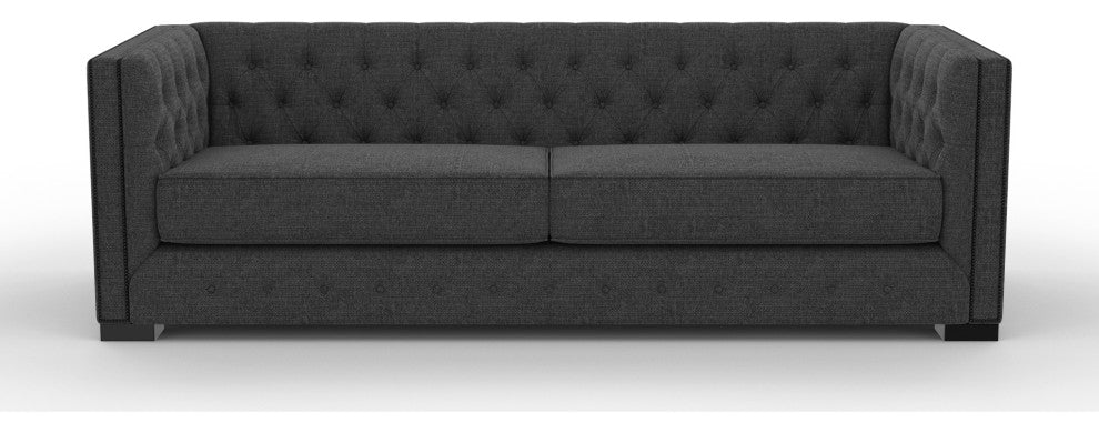 Nativa Interiors Mirel 94" Sofa, Charcoal, Deep Plush Depth