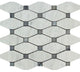 Carrara White Marble Polished Octave Pattern Mosaic w/ Blue Gray