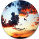 Blazing Sky With Clouds Panorama, Seascape Disc Metal Wall Art, 11"