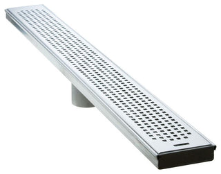 LUXE Square Grate Linear Drain, Stainless, 40"