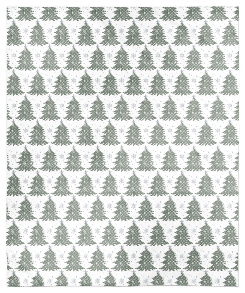 Ornate Christmas Tree Pattern 50x60 Sherpa Fleece Blanket
