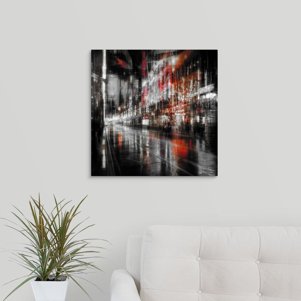 "City At Night V" Wrapped Canvas Art Print, 20"x20"x1.5"