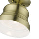 Livex Lighting Endicott 1-Light Bell Petite Bell Semi-Flush, Antique Brass/White