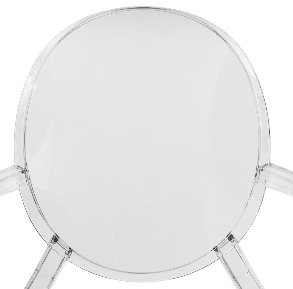 LeisureMod Carroll Modern Acrylic Dining Side Chair, Set of 2, Clear