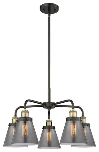 Innovations Cone 5 24.25" Chandelier Black Antique Brass