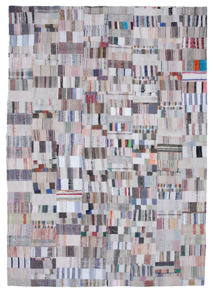 Rug N Carpet - Handmade Oriental 9' 3'' x 13' 0'' Rustic Patchwork Kilim Rug