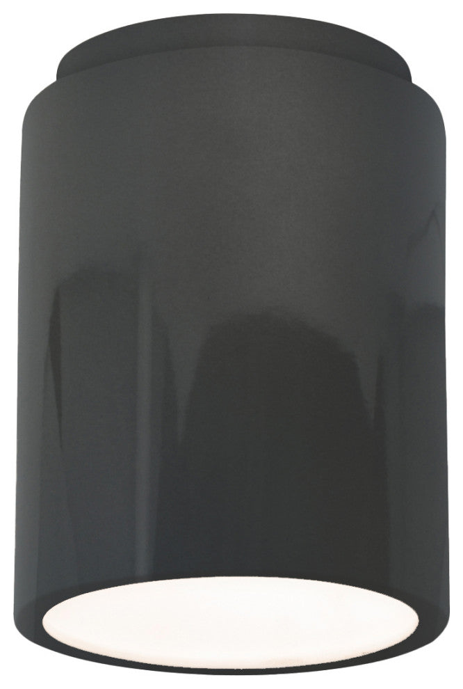Radiance Cylinder Outdoor Flush-Mount, Gloss Grey, LED