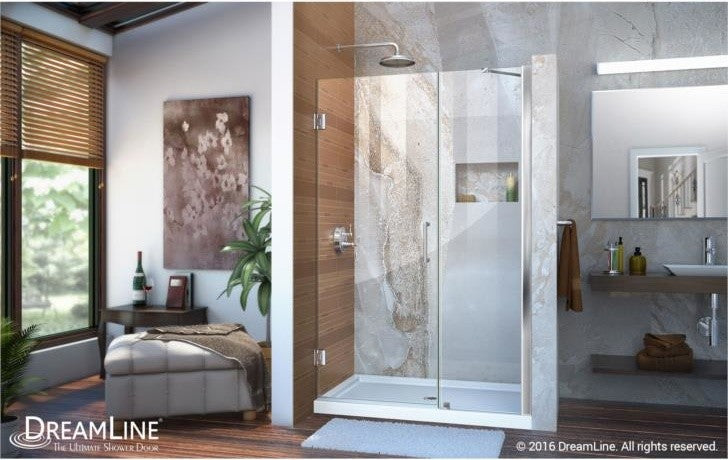 DreamLine Unidoor 44" to 45" Frameless Hinged Shower Door, Oil Rubbed Bronze