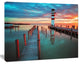 Lighthouse at Lake in Neusiedl am See, Large Landscape Canvas Art, 40"x30"