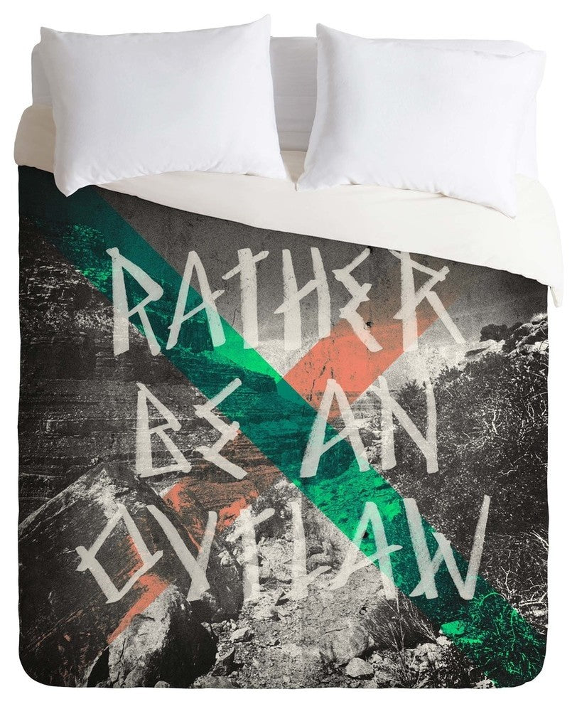 Deny Designs Wesley Bird Rather Be An Outlaw Duvet Cover - Lightweight