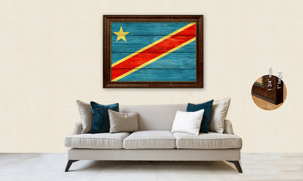 Congo Democratic Republic Country Textured Flag Print, 15"X21"